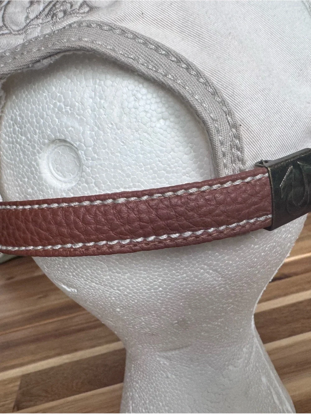 True Religion White Baseball Cap with Brown Brim Patch see photos for details